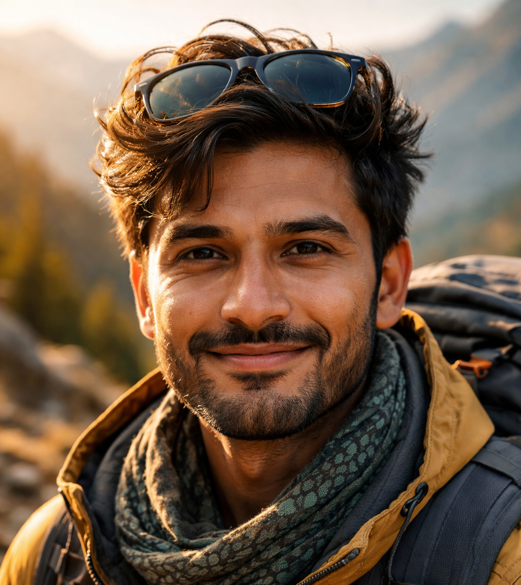 Vijay in the mountain glow